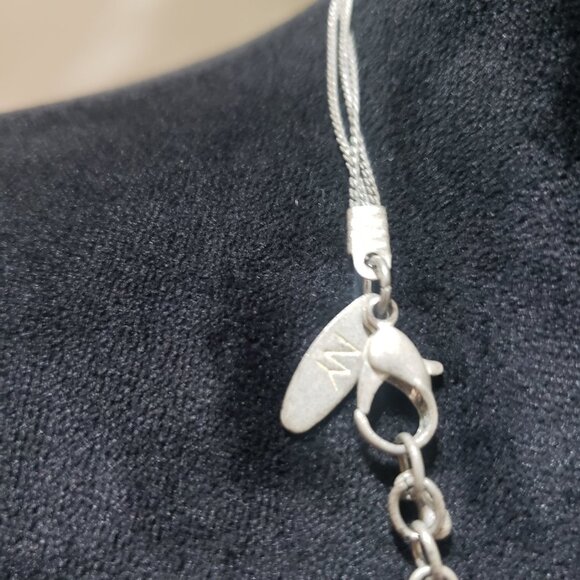 New York Womens Fashion Sea Glass Pewter Chain Collar Necklace w/ Lobster Clasp - Picture 6 of 6